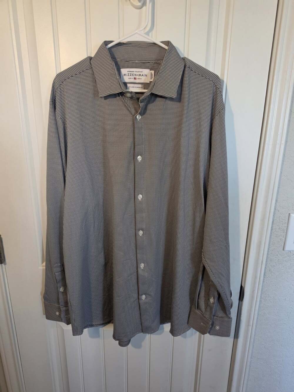 Mizzen Main Spinnaker Men's 2XL Button Down Shirt Black White Gingham USA